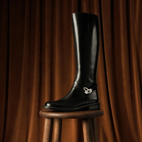 思加图2025冬季新款骑士乐章长靴高筒靴骑士靴粗跟女皮靴EAJ48DG5