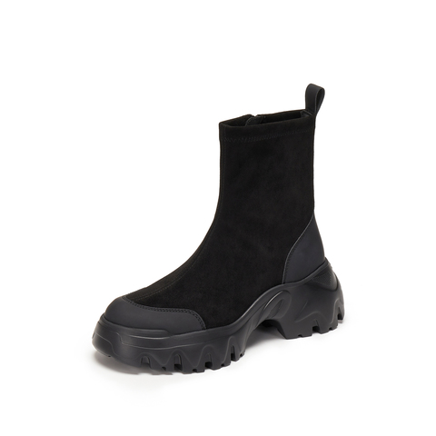 思加图2025冬季新款交响海豚运动靴中靴厚底增高瘦瘦靴女EIX03DZ5