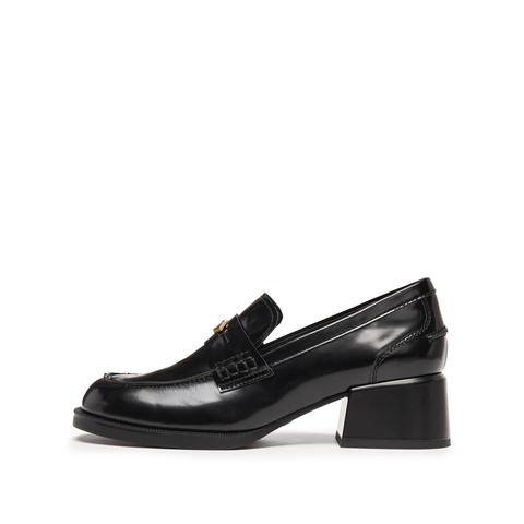 思加图2025秋季新款英伦风乐福鞋粗跟增高小皮鞋单鞋女鞋EGY02CA5