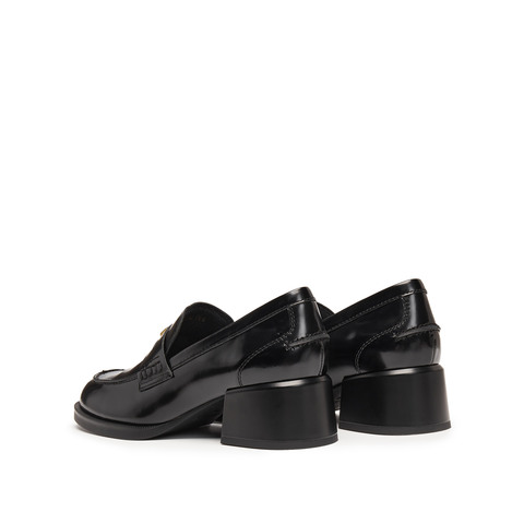 思加图2025秋季新款英伦风乐福鞋粗跟增高小皮鞋单鞋女鞋EGY02CA5