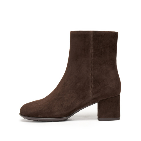 思加图2025冬季新款雾都恋人时装靴短靴粗跟复古女皮靴子EIB02DD5