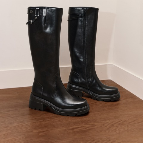 思加图2025冬季新款马鞍靴骑士靴长靴高筒靴厚底增高女靴EEZ42DG5