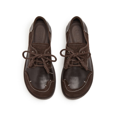 思加图2025秋季新款英伦复古牛津鞋小皮鞋粗跟黑色女单鞋J6926CM5