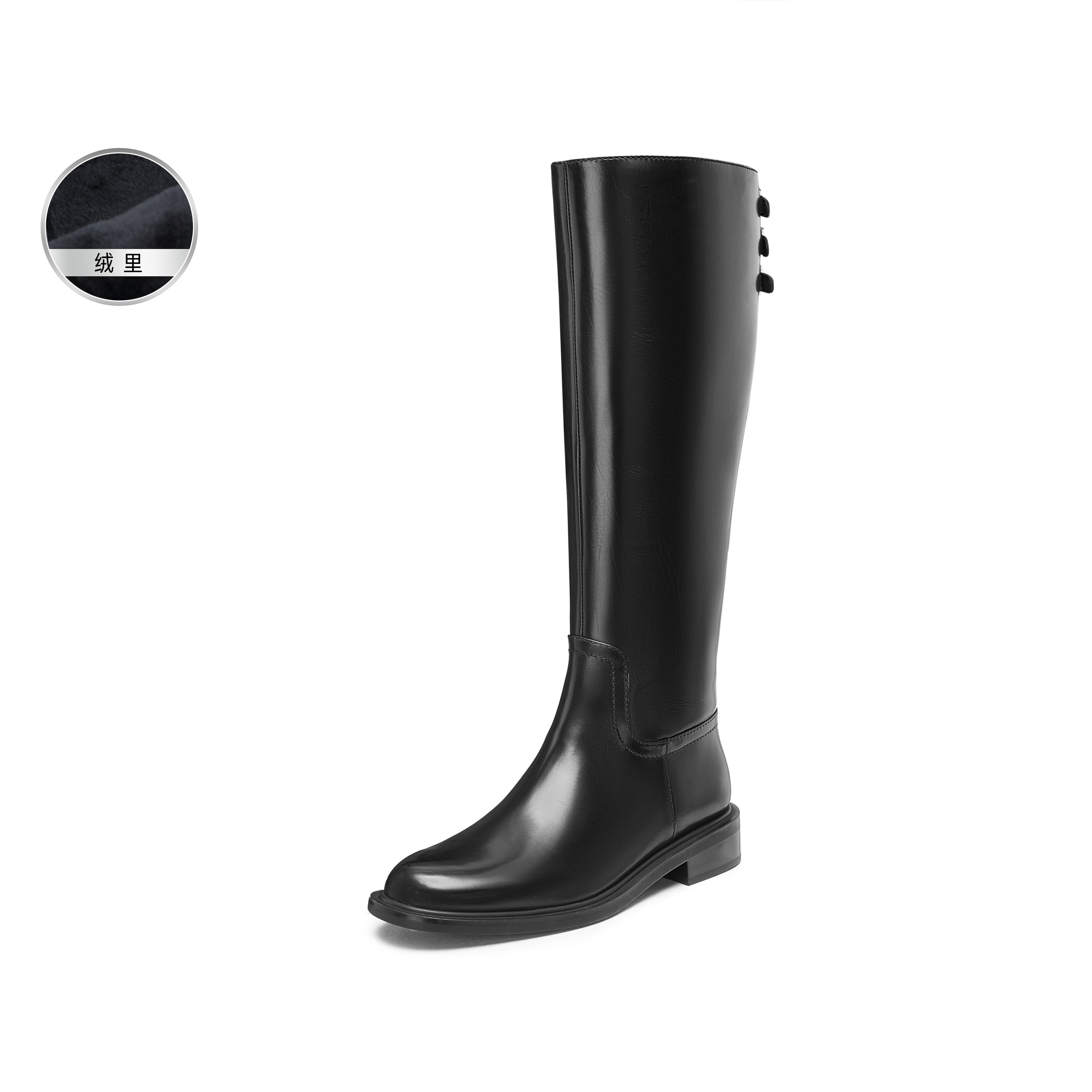 思加图2025冬季新款三重奏英伦风骑士靴长靴高靴女时装靴EAJ40DG5