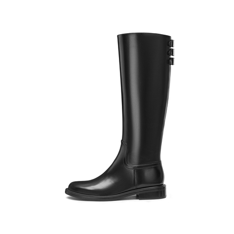 思加图2025冬季新款三重奏英伦风骑士靴长靴高靴女时装靴EAJ40DG5