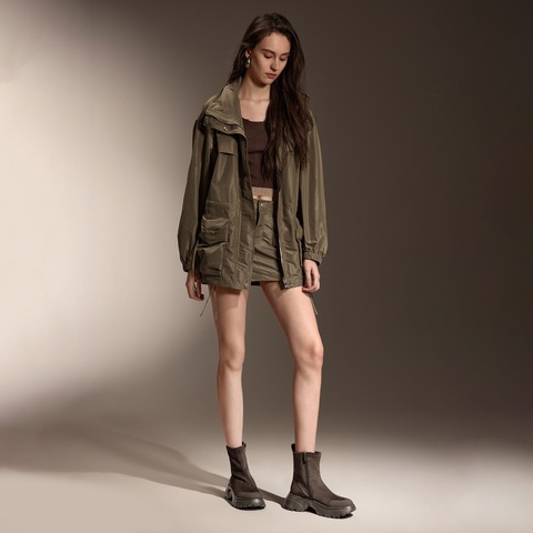 思加图2025冬季新款丝绒可可弹力靴厚底中靴瘦瘦靴女靴EFU29DZ5