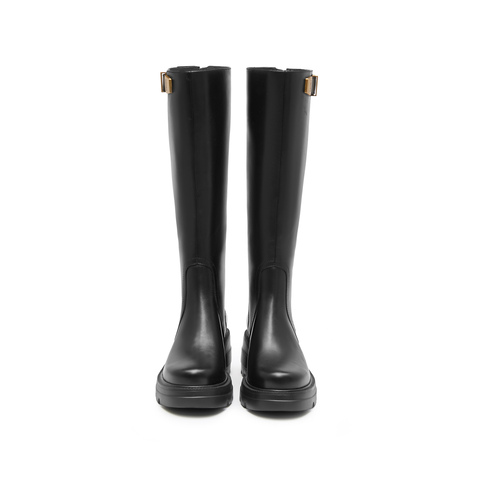 思加图2025冬季新款马鞍靴骑士靴机车靴长靴高筒靴女靴子EEZ19DG5