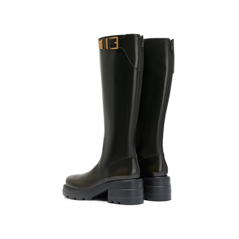 思加图2025冬季新款马鞍靴骑士靴机车靴长靴高筒靴女靴子EEZ19DG5