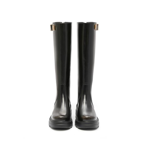 思加图2025冬季新款马鞍靴骑士靴机车靴长靴高筒靴女靴子EEZ19DG5