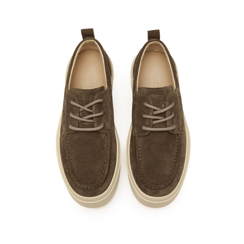 思加图2025秋季新款复古时尚板鞋厚底休闲鞋系带男单鞋H2821CM5