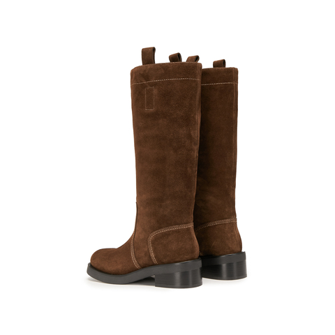 思加图2025冬季新款英伦风骑士靴长靴高筒靴时装靴女皮靴EIJ01DG5