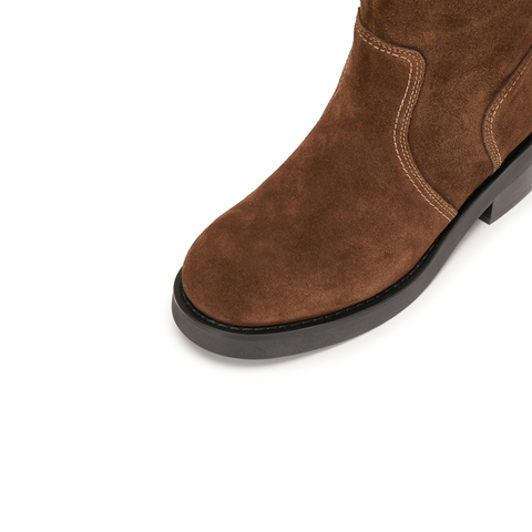 思加图2025冬季新款英伦风骑士靴长靴高筒靴时装靴女皮靴EIJ01DG5