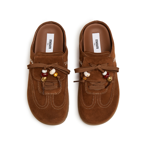 思加图2025冬季新款雪绒绒复古勃肯鞋大头鞋厚底半拖鞋女EIM02DH5