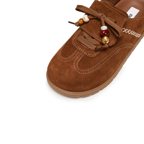 思加图2025冬季新款雪绒绒复古勃肯鞋大头鞋厚底半拖鞋女EIM02DH5