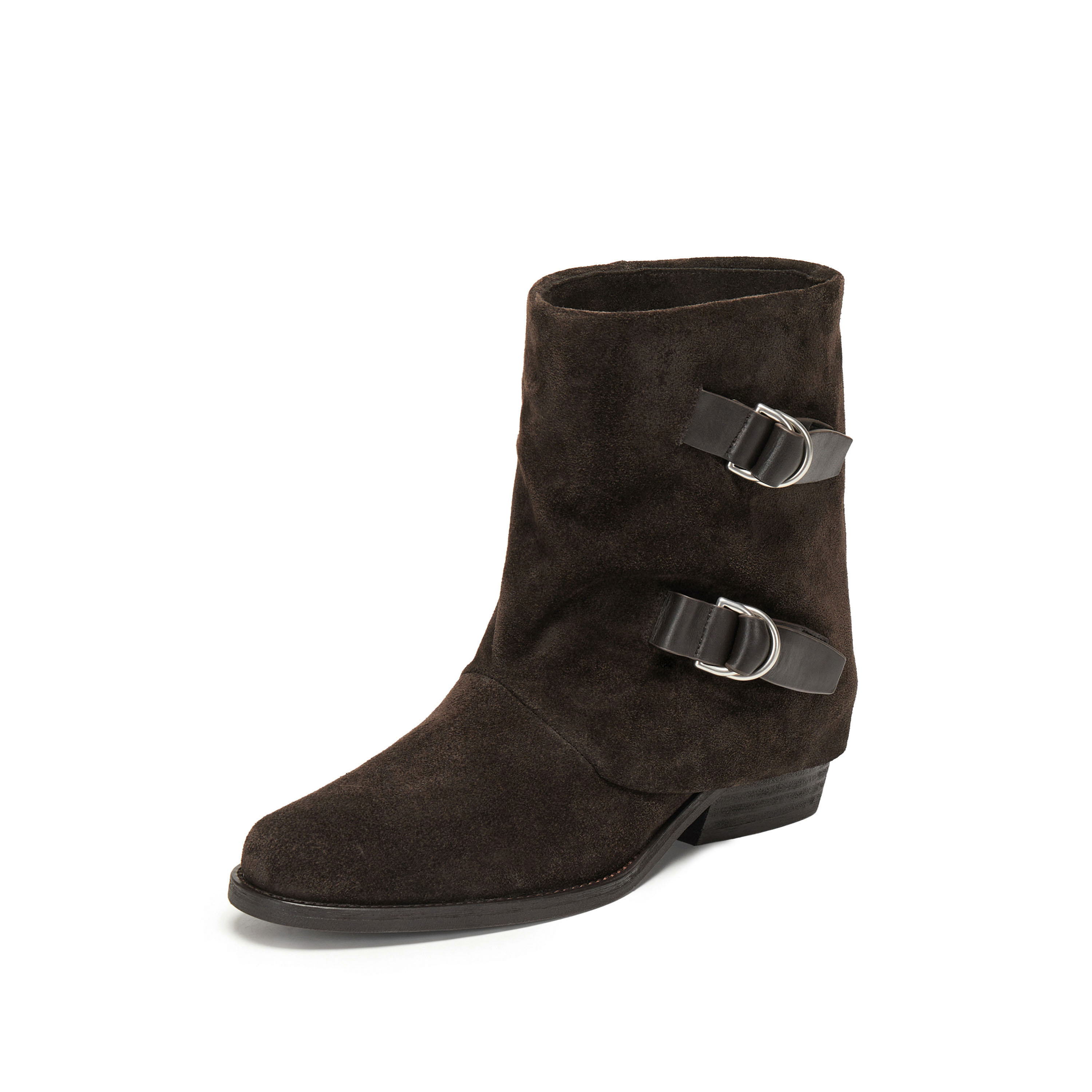 思加图2025冬季新款复古西部靴牛仔靴中靴时装靴通勤女靴H2556DZ5