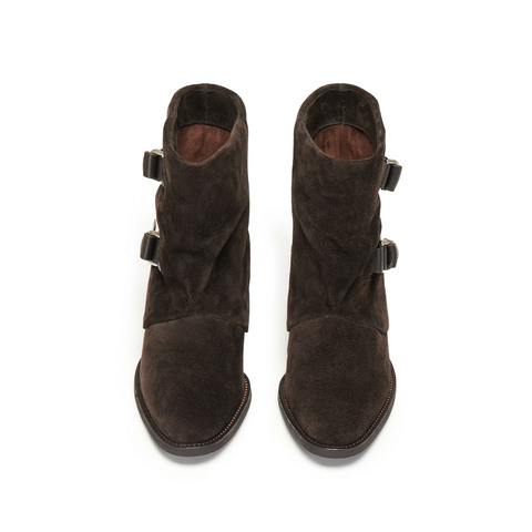 思加图2025冬季新款复古西部靴牛仔靴中靴时装靴通勤女靴H2556DZ5