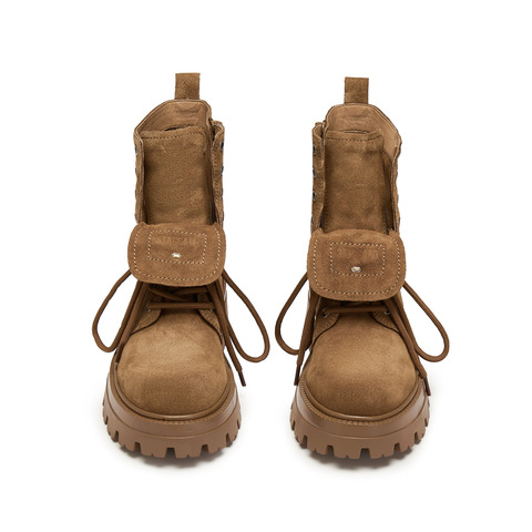 思加图2025冬季新款胡椒乐队马丁靴中靴厚底时装靴女靴皮EIW04DZ5