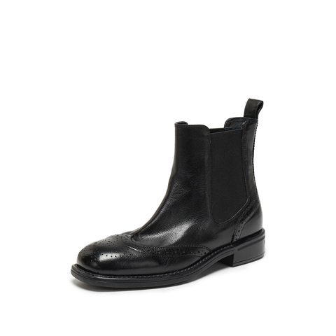 思加图2025冬季新款海伦小姐切尔西靴短靴时装靴复古女靴J8020DD5