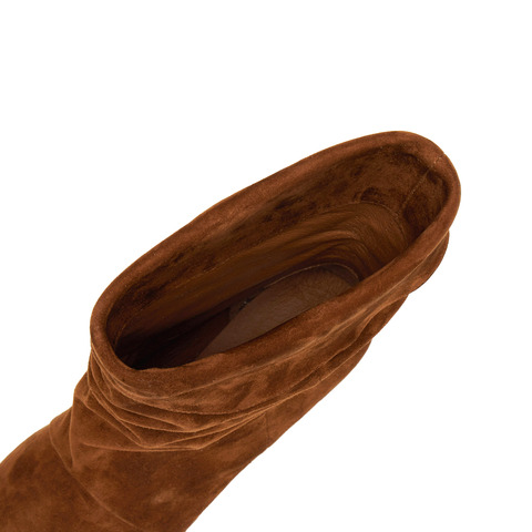 思加图2025冬季新款复古长靴时装靴堆堆靴细跟尖头女皮靴9S007DS5