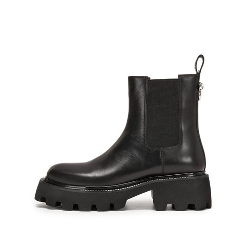 思加图2025冬季新款英伦风切尔西靴烟筒靴中靴厚底女靴子Z1455DD5