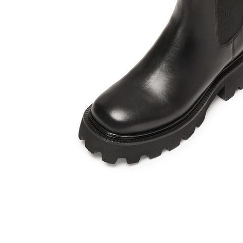 思加图2025冬季新款英伦风切尔西靴烟筒靴中靴厚底女靴子Z1455DD5