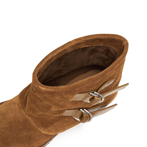 思加图2025冬季新款复古西部靴牛仔靴中靴时装靴通勤女靴H2556DZ5