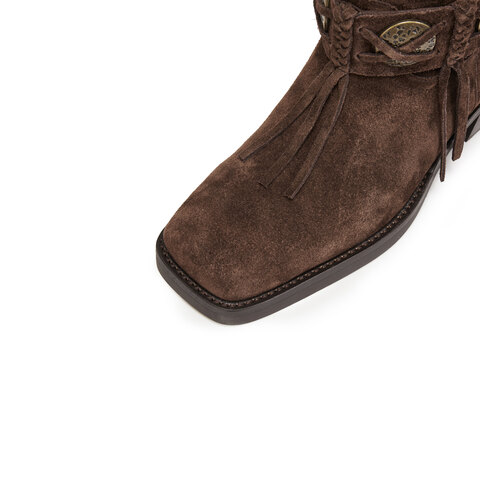 思加图2025冬季新款塞尔玛西部靴牛仔靴长靴高筒靴女靴子EI701DG5