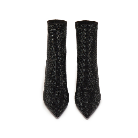 思加图2025冬季新款气质时装靴弹力靴中靴高跟鞋优雅女靴H8025DZ5