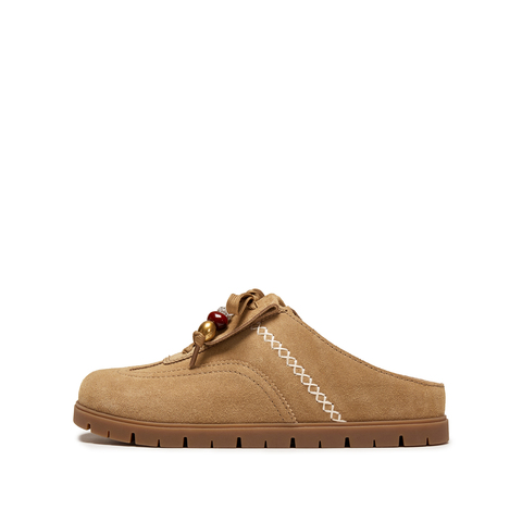 思加图2025冬季新款雪绒绒复古勃肯鞋大头鞋厚底半拖鞋女EIM02DH5