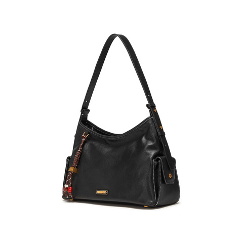 思加图2025冬季新款黑胶袋托特包大容量单肩包斜挎背提包X8229DX5