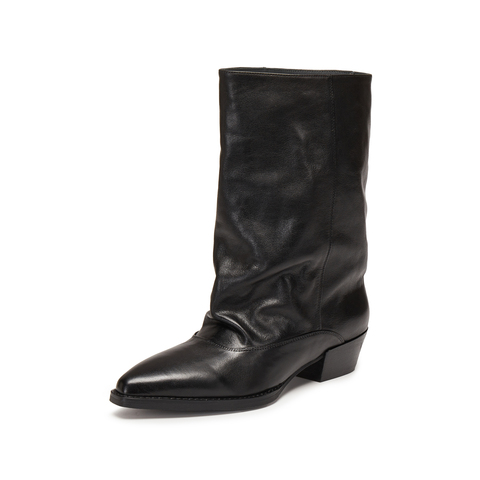 思加图2025冬季新款复古西部靴牛仔靴长靴高筒靴粗跟女靴J7102DS5