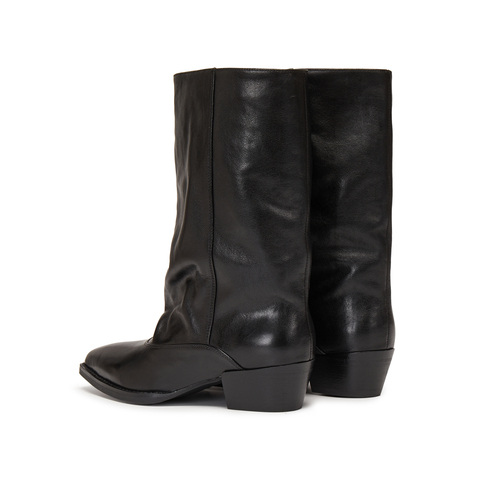 思加图2025冬季新款复古西部靴牛仔靴长靴高筒靴粗跟女靴J7102DS5