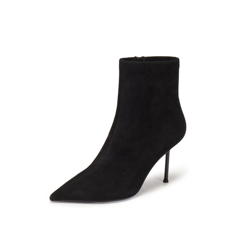 思加图2025冬季新款气质通勤时装靴中靴高跟鞋细跟女靴子H8058DD5