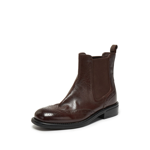 思加图2025冬季新款海伦小姐切尔西靴短靴时装靴复古女靴J8020DD5