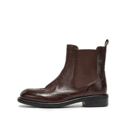 思加图2025冬季新款海伦小姐切尔西靴短靴时装靴复古女靴J8020DD5