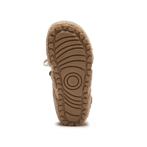 思加图2025冬季新款复古毛毛鞋德训鞋保暖平底鞋系带女鞋S2901DM5