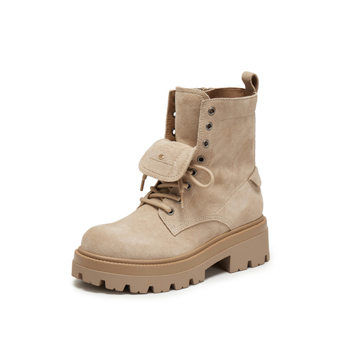 思加图2025冬季新款胡椒乐队马丁靴中靴厚底时装靴女靴皮EIW04DZ5