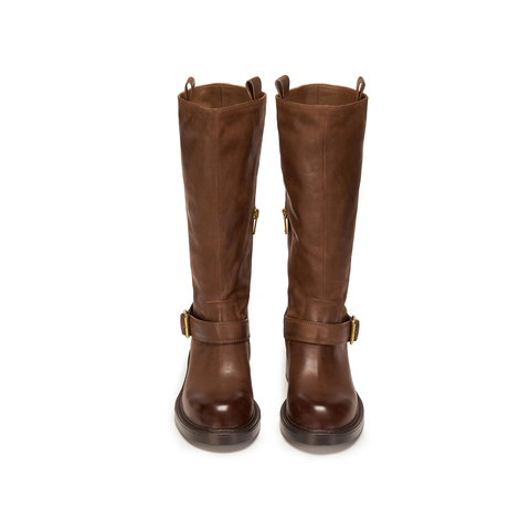 思加图2025冬季新款英伦风骑士靴长靴高筒靴时装靴女靴子B2135DG5