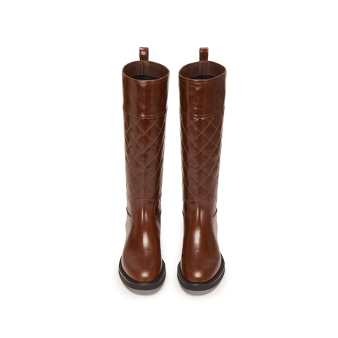 思加图2025冬季新款英伦风骑士靴长靴高筒靴时装靴女靴子Z0522DG5