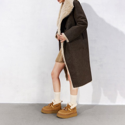 思加图2025冬季新款雪顶松松保暖毛毛鞋厚底增高穆勒拖女鞋D5124DD5