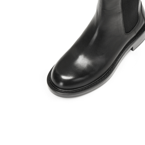 思加图2025冬季新款英伦风切尔西靴短靴时装靴粗跟女靴子B6326DD5