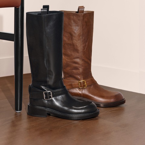 思加图2025冬季新款英伦风骑士靴长靴高筒靴时装靴女靴子B2135DG5