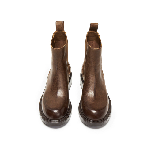 思加图2025冬季新款英伦风切尔西靴短靴时装靴粗跟女靴子B6326DD5