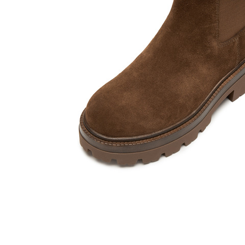 思加图2025冬季新款复古切尔西靴烟筒靴中靴时装靴女靴EIW01DZ5