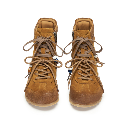 思加图2025冬季新款复古运动靴拳击靴短靴时装鞋平底女靴Q2808DD5