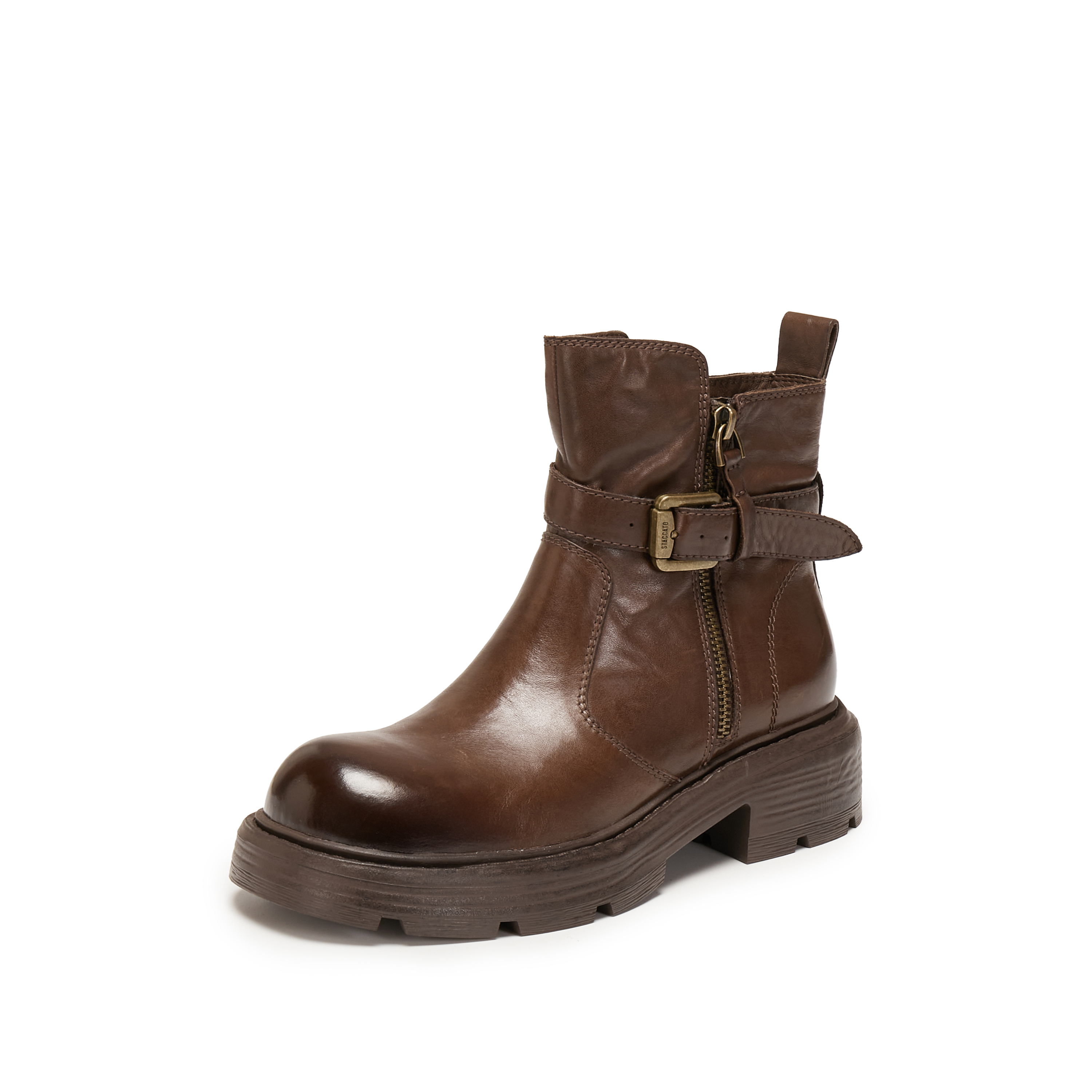 思加图2025冬季新款英伦风工装靴短靴厚底增高时装靴女靴J5883DD5