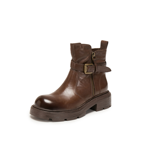 思加图2025冬季新款英伦风工装靴短靴厚底增高时装靴女靴J5883DD5