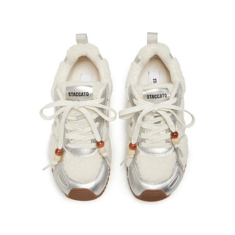 思加图2025冬季新款复古毛毛鞋加绒保暖休闲鞋平底鞋女鞋J2570DM5