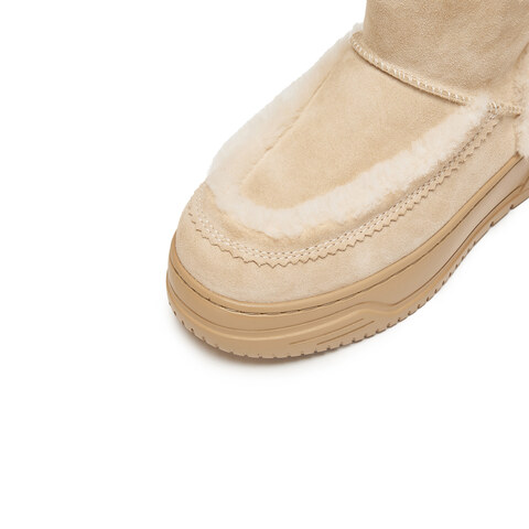 思加图2025冬季新款复古雪地靴毛里保暖中靴厚底时装靴女EUW02DZ5