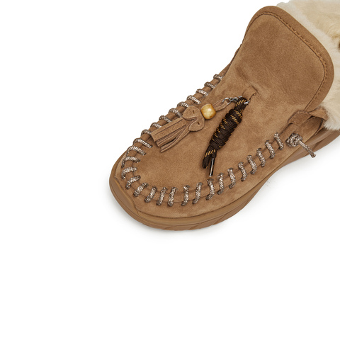 思加图2025冬季新款复古雪地靴保暖低靴短靴厚底增高女靴S6030DD5